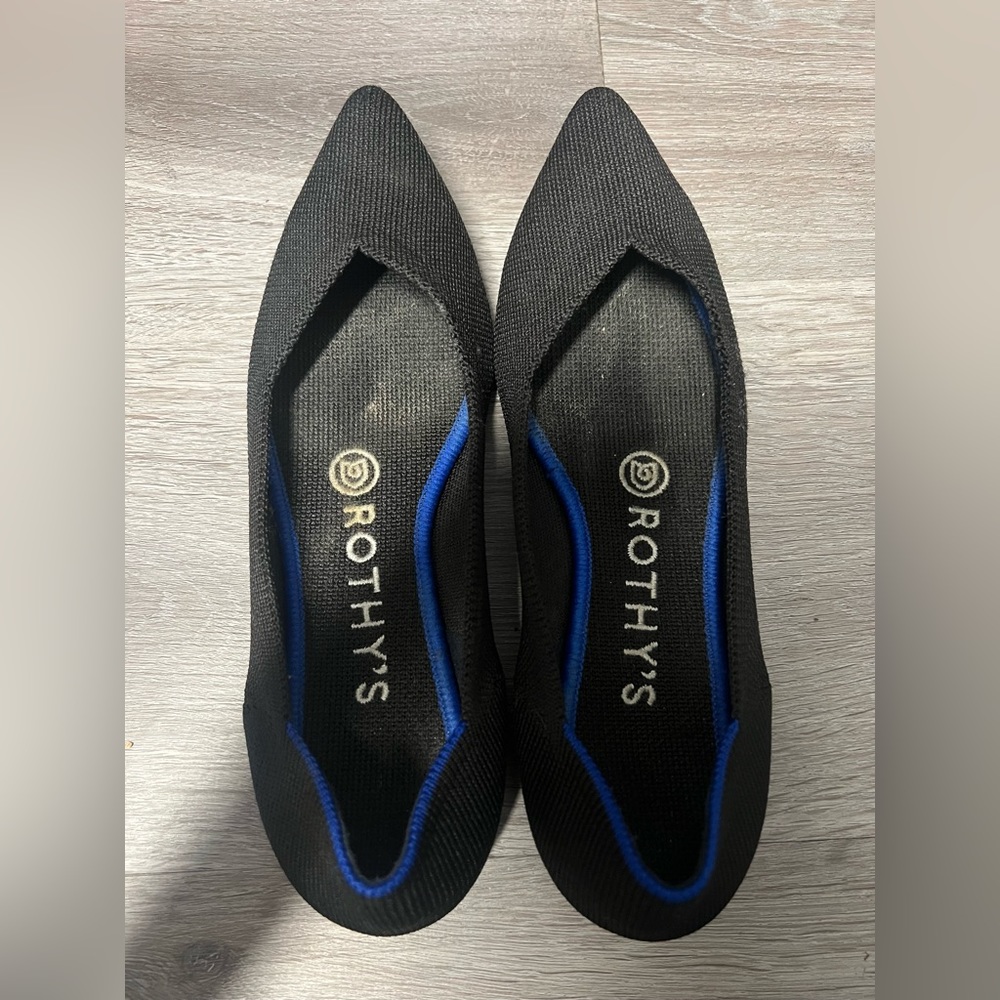 ROTHY’S Black ‘The Point’ Flats Size 6.5